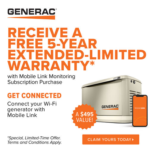 Generac 24/21kW Air-Cooled Standby Generator, Aluminum Enclosure