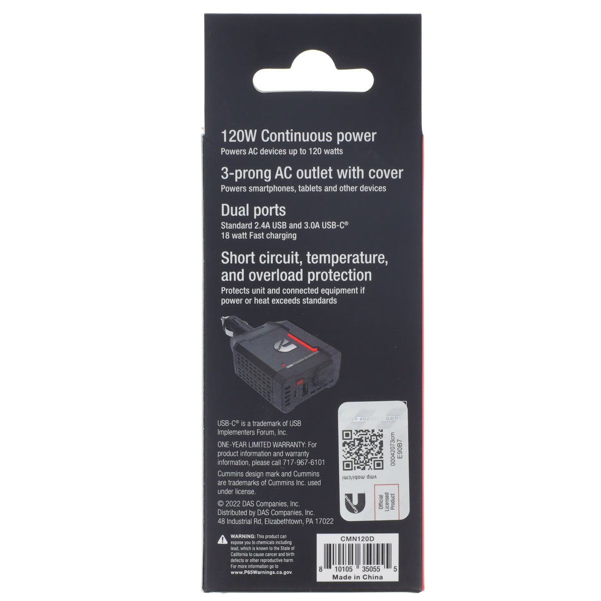 120W Direct Plug Power Inverter