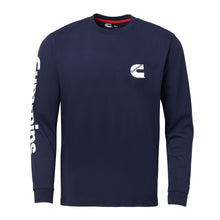 Mens Navy Blue LS T-Shirt WHT Wordmark M