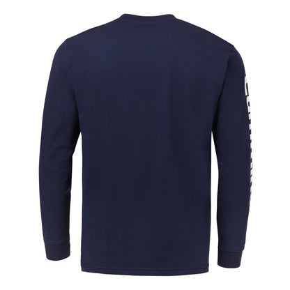 Mens Navy Blue LS T-Shirt WHT Wordmark M