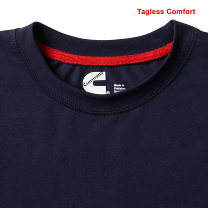 Mens Navy Blue LS T-Shirt WHT Wordmark M