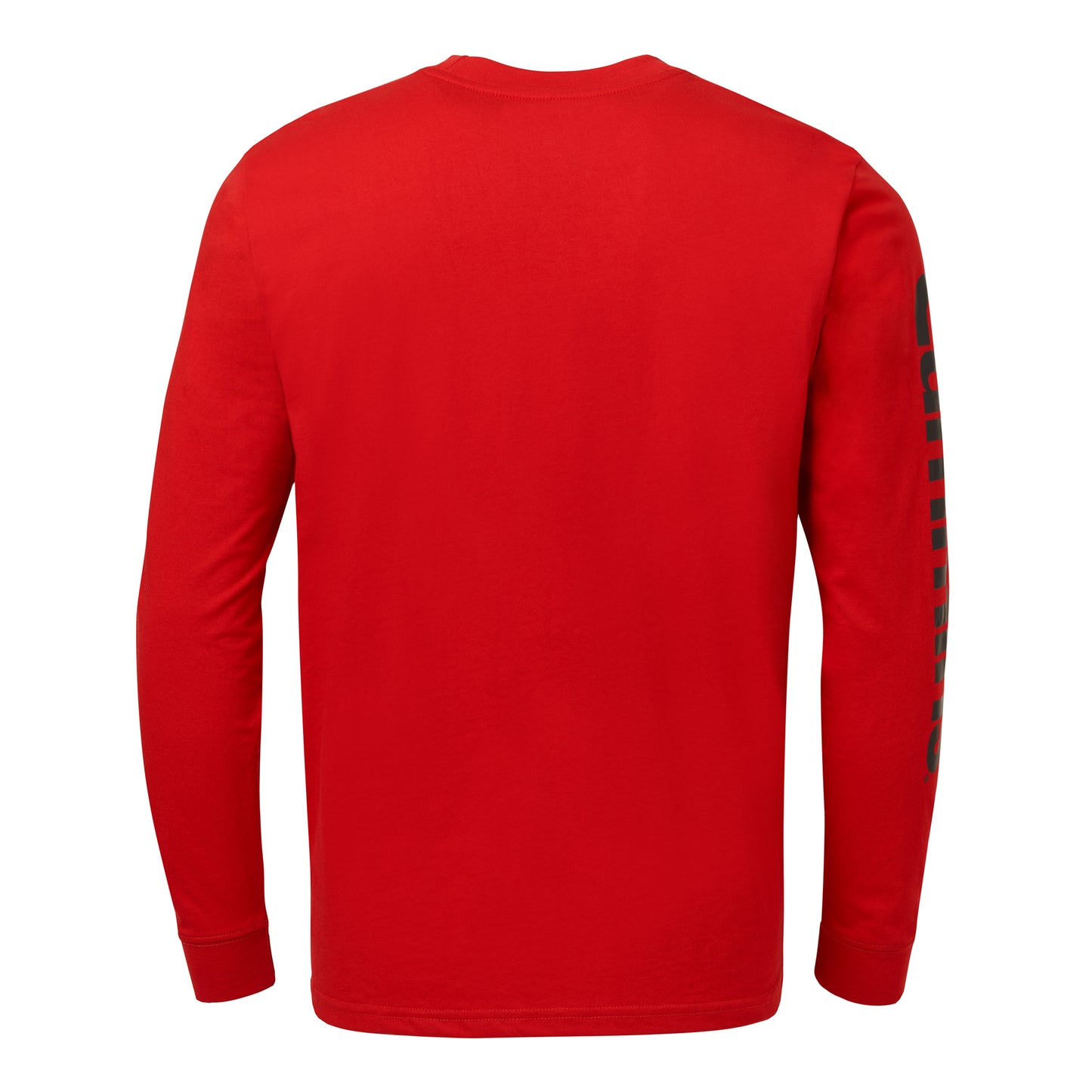 Mens Red LS T-Shirt Black Wordmark M