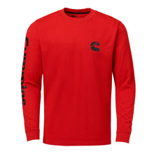 Mens Red LS T-Shirt with BLK Wordmark 2X
