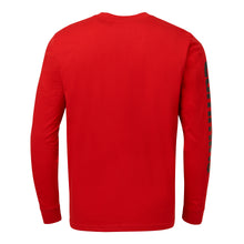 Mens Red LS T-Shirt with BLK Wordmark 2X