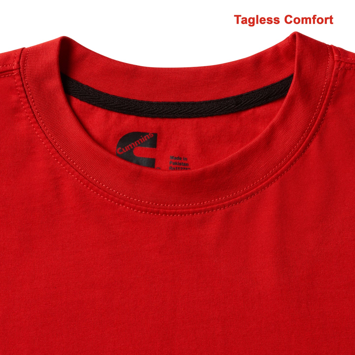 Mens Red LS T-Shirt with BLK Wordmark 2X