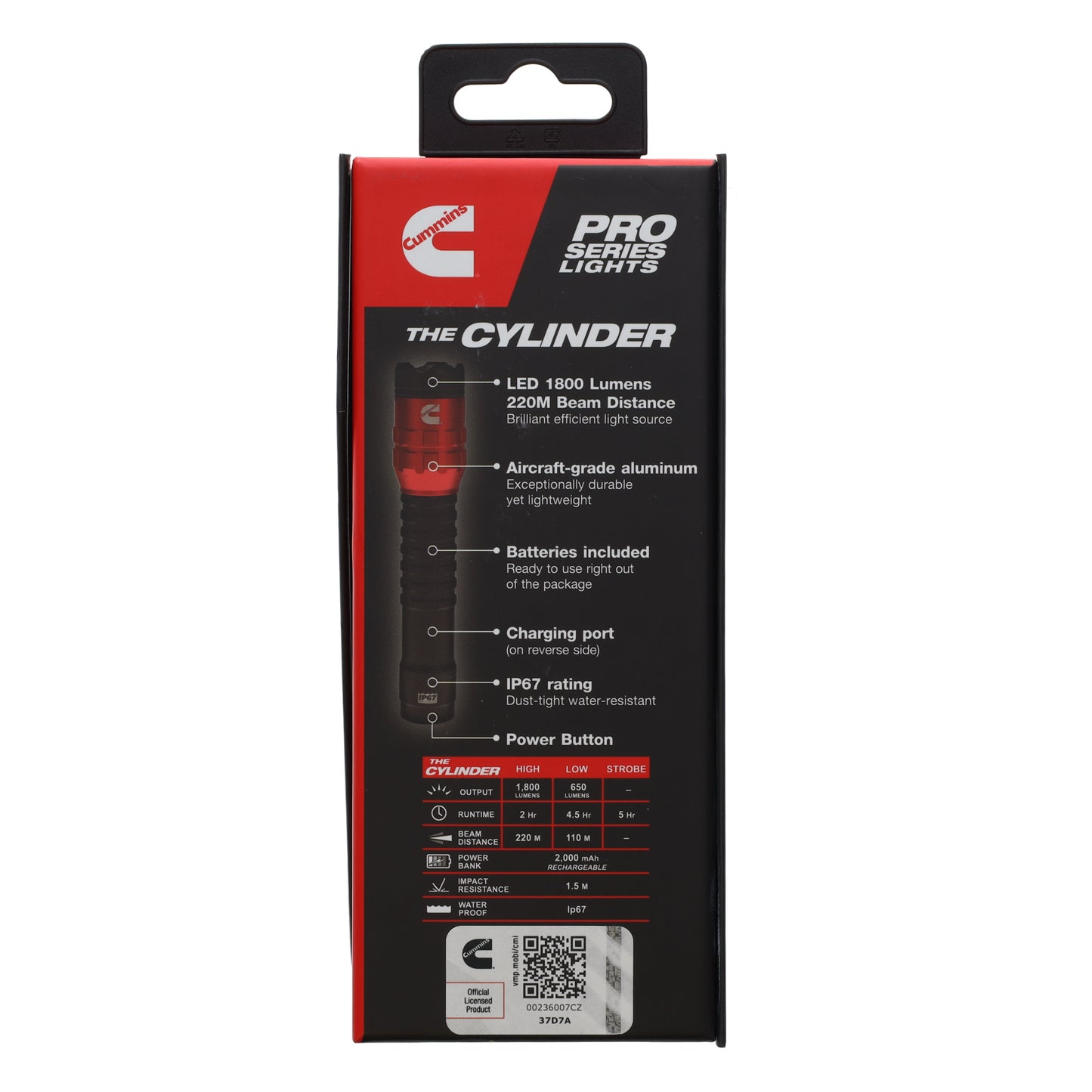 Cylinder Flashlight 1800 Lumens