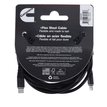 8ft Lightning to USB-C Flex Steel Cable