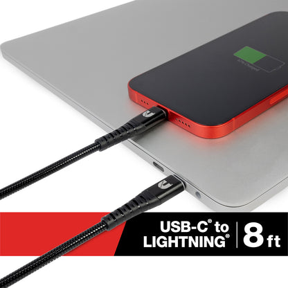 8ft Lightning to USB-C Flex Steel Cable