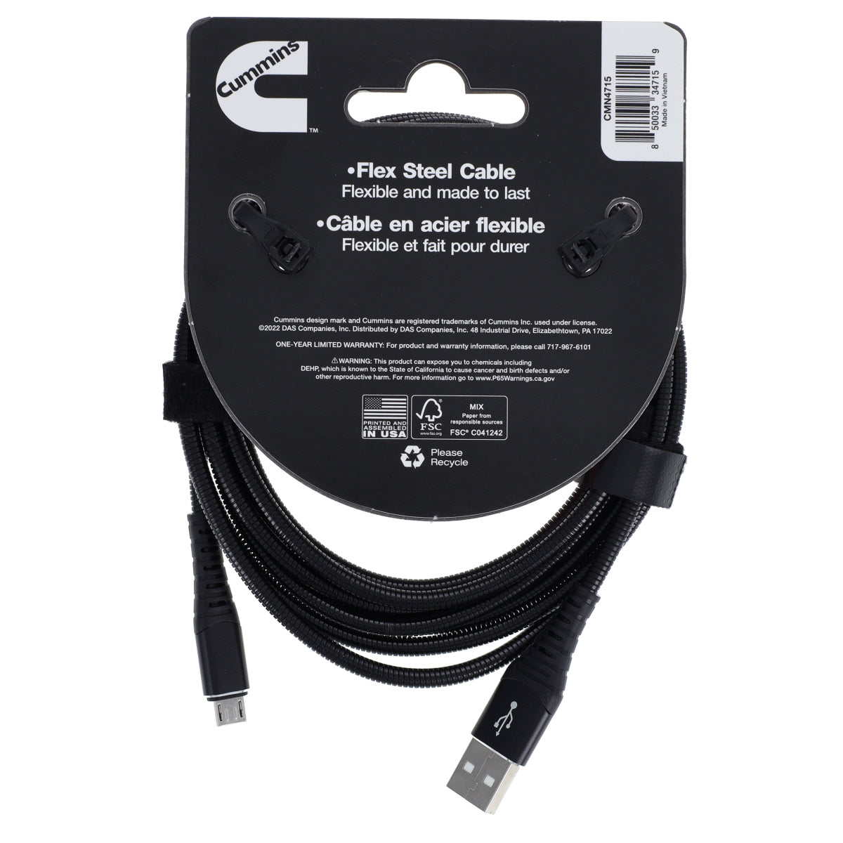 8ft Micro Flex Steel Cable