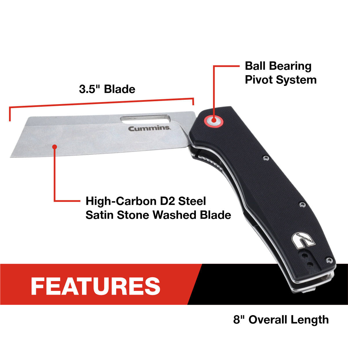 Cleaver Pocket Knife 3.5in Blade