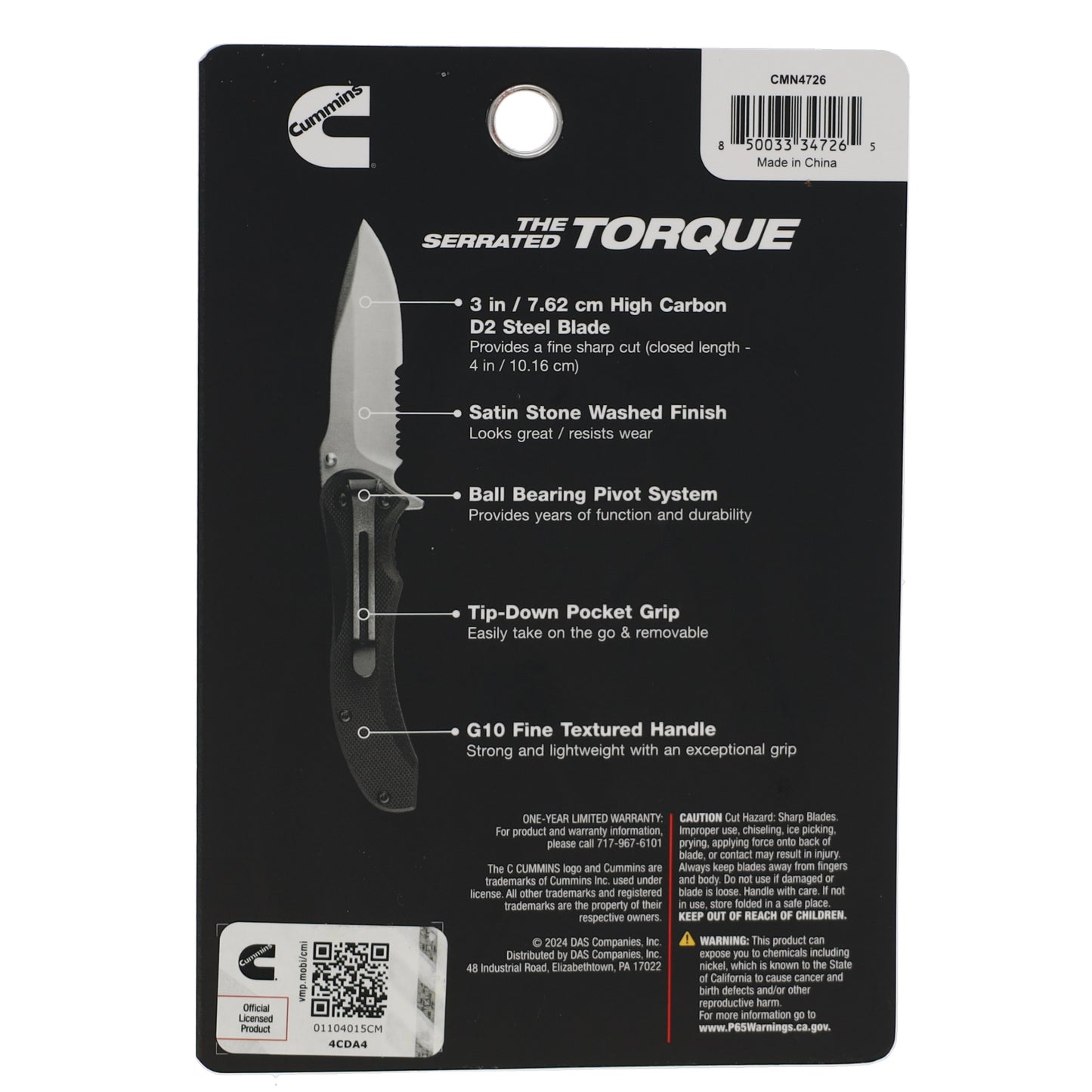 Serrated Torque Pocket Knife 3in Blade