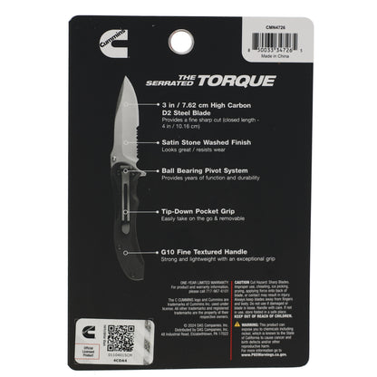 Serrated Torque Pocket Knife 3in Blade