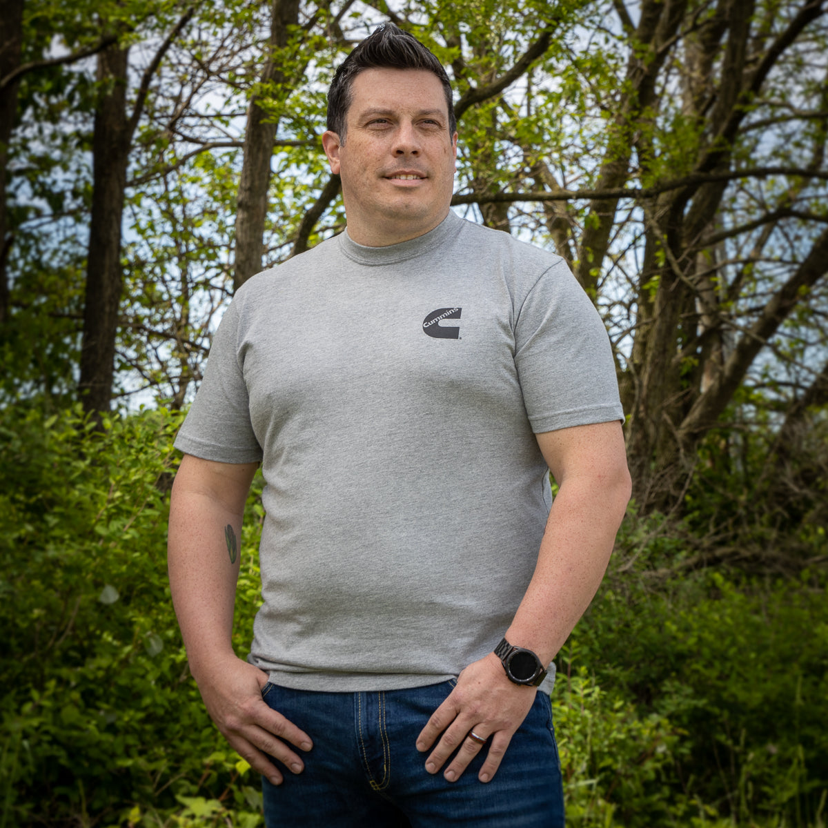Mens SS T-Shirt Gray Small