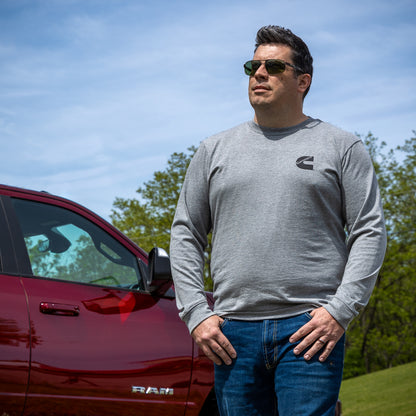 Long Sleeve Tee Mens Htr Gry 3X