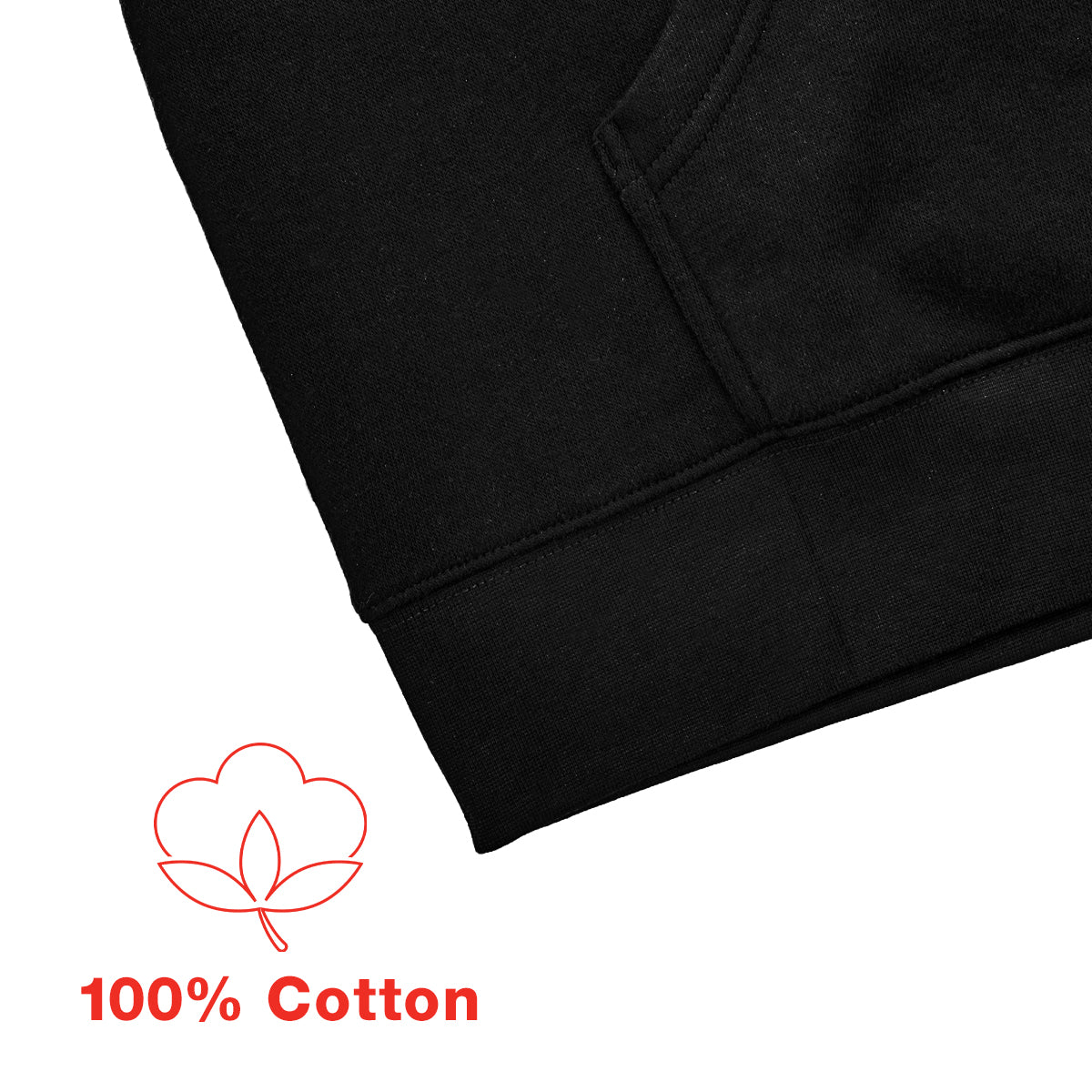 Mens Pullover Fleece Hoodie Black XL