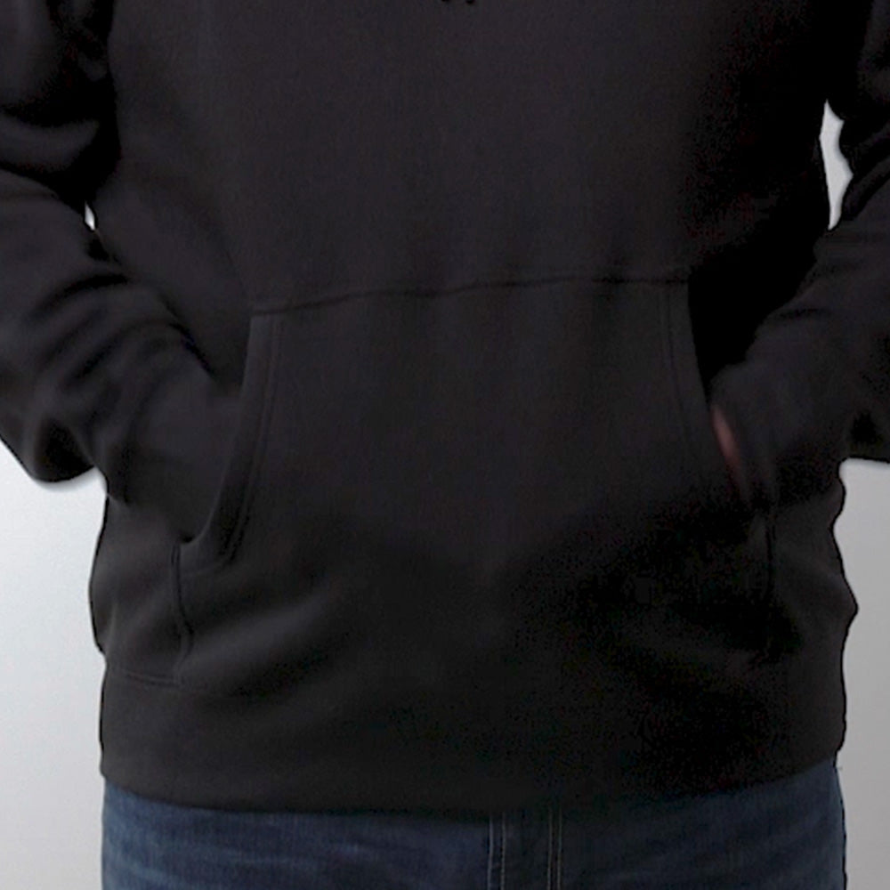 Mens Pullover Fleece Hoodie Black 2X