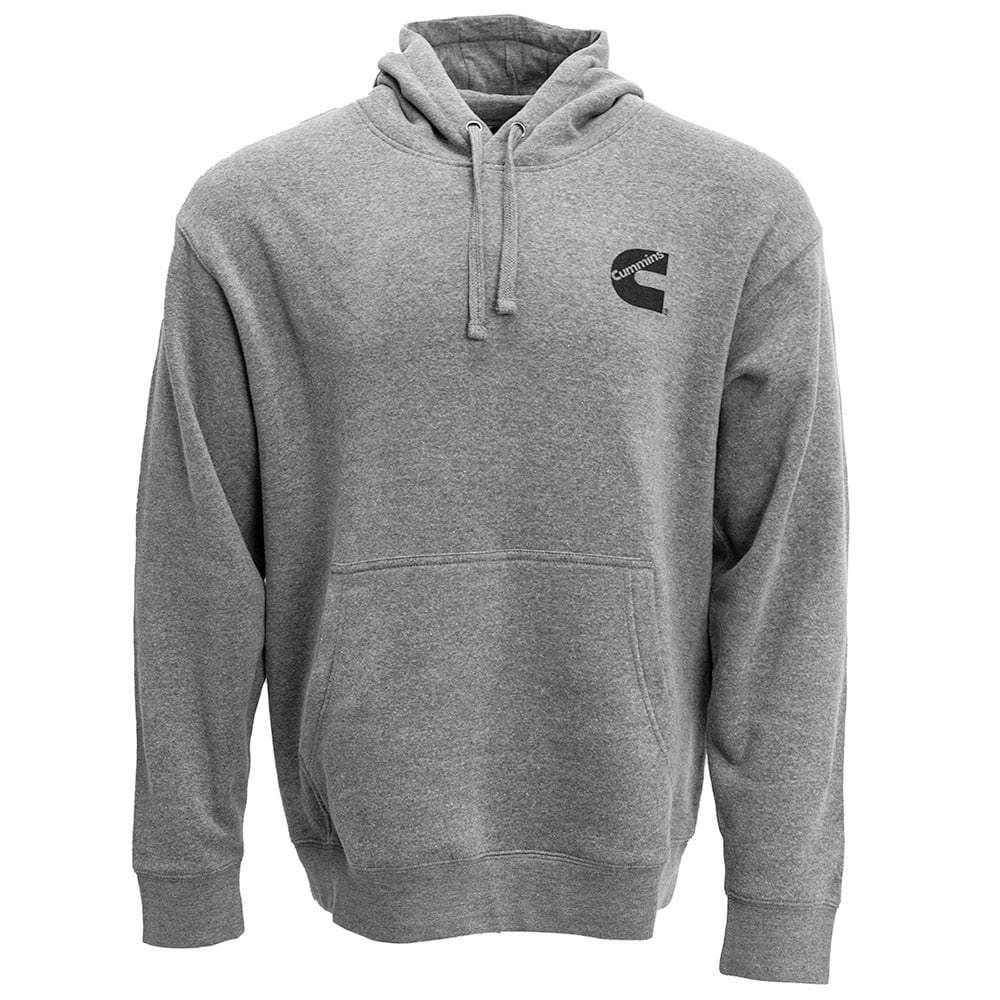 Mens Pullover Fleece Hoodie Htr Gry Lg