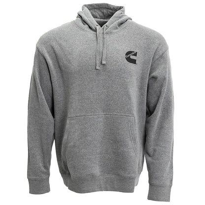 Mens Pullover Fleece Hoodie Htr Gry Lg
