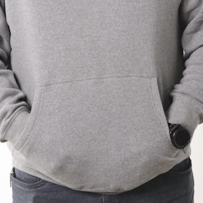 Mens Pullover Fleece Hoodie Htr Gry XL
