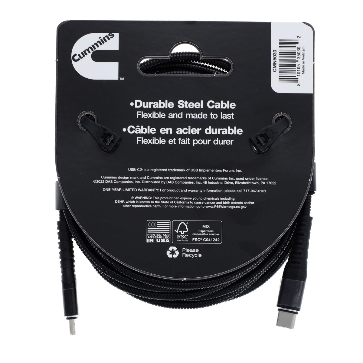 8ft USB-C to USB-C Flex Steel Cable