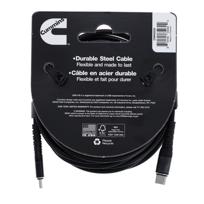 8ft USB-C to USB-C Flex Steel Cable